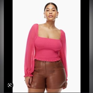Aritzia Wilfred Hot Pink Saga Blouse